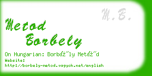metod borbely business card